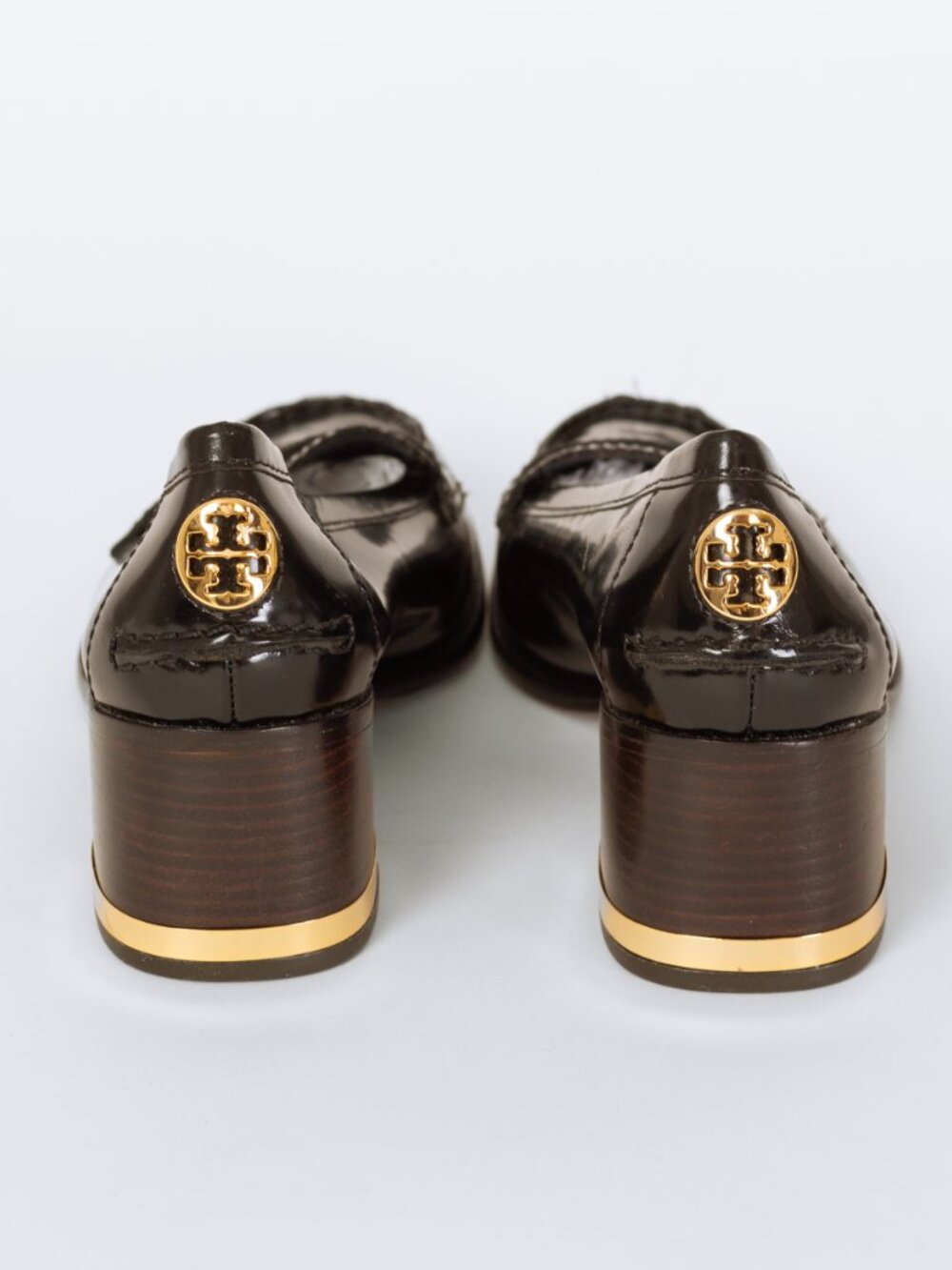 Tory Burch Black Leather Penny Loafer Pumps - Size 8.5 - Picture 5 of 8